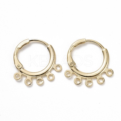 Brass Huggie Hoop Earrings for Women EJEW-M205-01G-1
