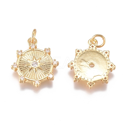 Brass Micro Pave Cubic Zirconia Pendants ZIRC-G168-50G-1