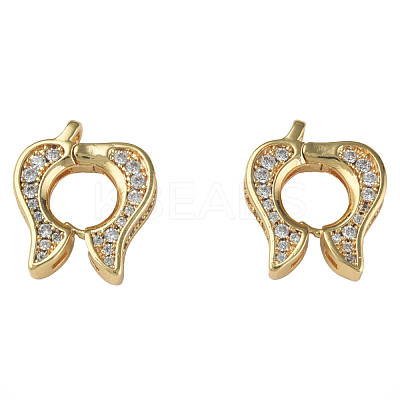 Brass Pave Clear Cubic Zirconia Twister Clasp KK-N233-231-1