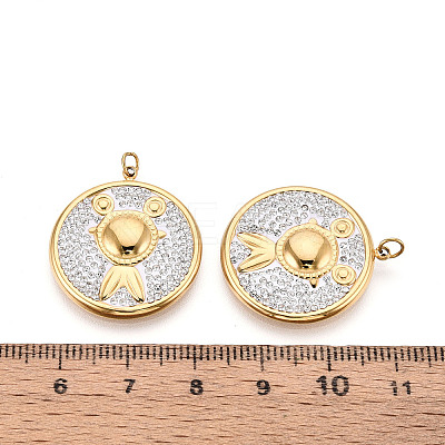 304 Stainless Steel and Polymer Clay Crystal Rhinestone Pendants STAS-T069-60A-1