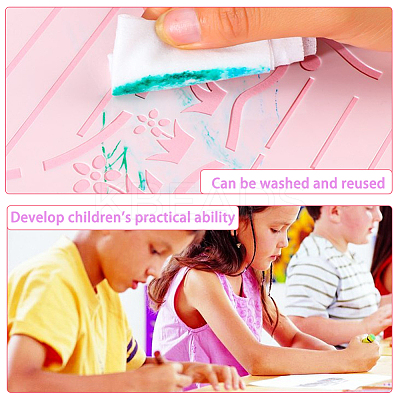 Heart Theme Plastic Drawing Painting Stencils Templates DIY-GF0001-07-1