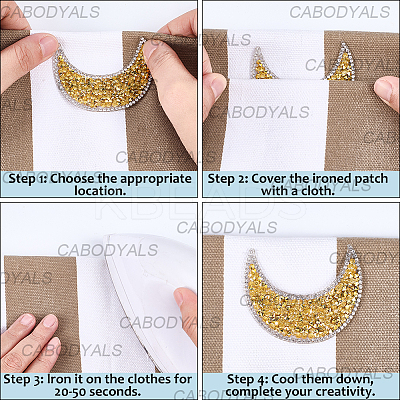 Resin Rhinestone Hotfix Rhinestone Iron on/Sew on Cloth Patches DIY-WH20063-030F-1