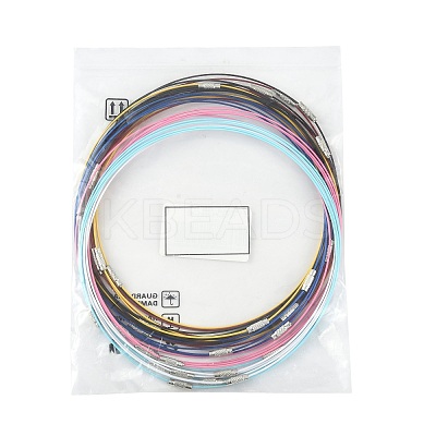 32Pcs 8 Colors Stainless Steel Wire Necklace Cord DIY Jewelry Making TWIR-FS0001-01-1