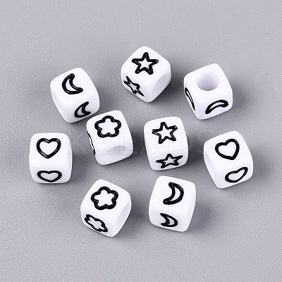 Opaque Acrylic Beads SACR-Q001-09B-1
