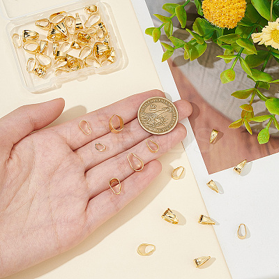 60Pcs 6 Styles Brass Snap on Bails KK-AR0003-44-1