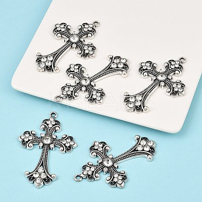 Alloy Rhinestone Cross Big Gothic Pendants LS-ALRI-1475-NR-1