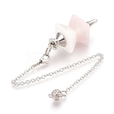 Natural Rose Quartz Dowsing Pendulums KK-F756-09L-1