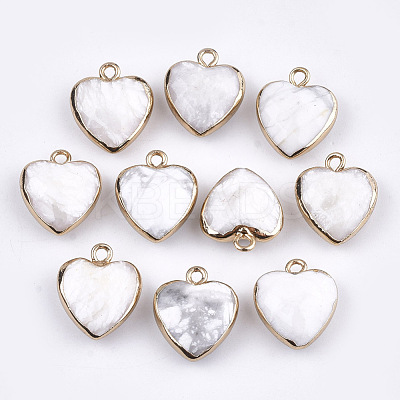 Electroplate Natural Howlite Pendants X-G-T112-03J-1