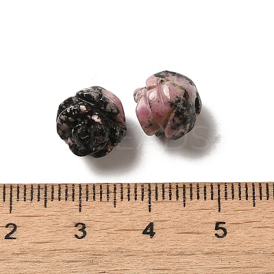 Natural Rhodonite Carved Flower Scattered Beads G-O156-B-26-1