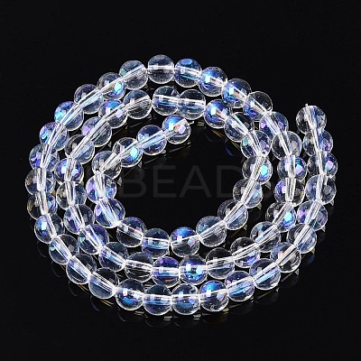 Transparent Electroplate Glass Beads Strands LS-EGLA-Q132-6MM-01A-11-1