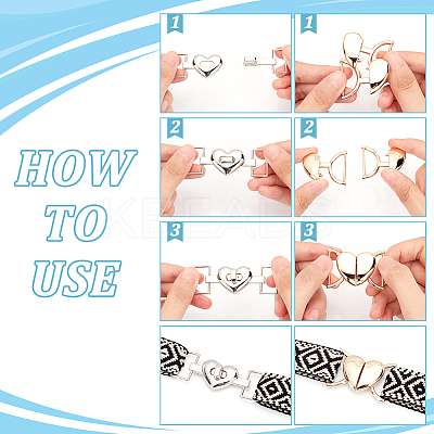 16Pcs 4 Styles Alloy Heart Shaped Buckle FIND-WR0010-54-1