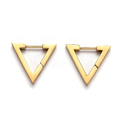304 Stainless Steel Triangle Huggie Hoop Earrings STAS-J033-02B-G-1