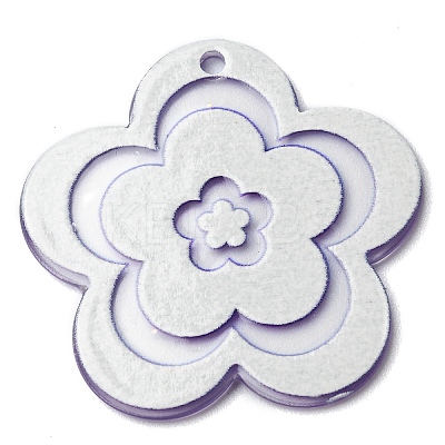 Acrylic Pendants with Glitter Powder MACR-Q160-01F-1