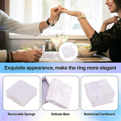 Square Paper Jewelry Ring Gift Boxes with Bowknot CON-TAC0010-80E-1