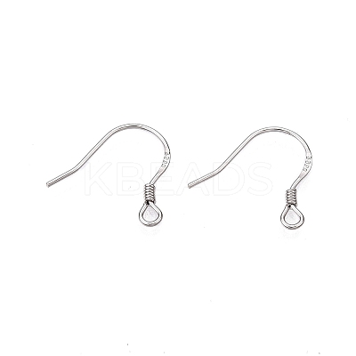 Anti-Tarnish Rhodium Plated 925 Sterling Silver Earring Hooks STER-N016-32P-1