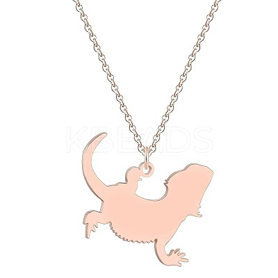 201 Stainless Steel Lizard Pendant Necklaces FS-WG6D12E-02-1