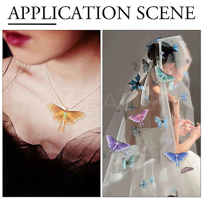 20Pcs 5 Colors Cloth Simulation Gauze Butterfly Ornament Accessories DIY-SP0005-69-1
