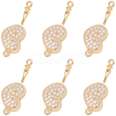 6Pcs Brass Micro Pave Clear Cubic Zirconia Box Clasps KK-BBC0019-67-1