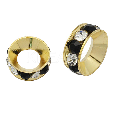 Brass Rhinestone Spacer Beads RB-A020-10mm-37G-1