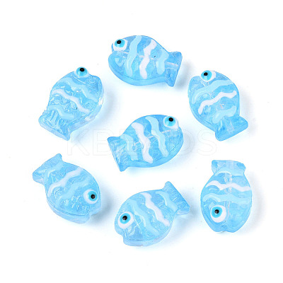 Transparent Glass and Enamel Beads Strands GLAA-T034-01E-1