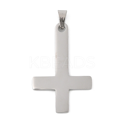304 Stainless Steel Saint Peter's Cross Pendants STAS-C116-03P-1