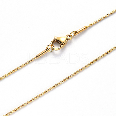 PVD Vacuum Plating 304 Stainless Steel Boston Link Chain Necklace NJEW-S420-005C-G-1