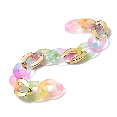 Handmade Spray Painted Acrylic Curb Chain AJEW-JB00747-1