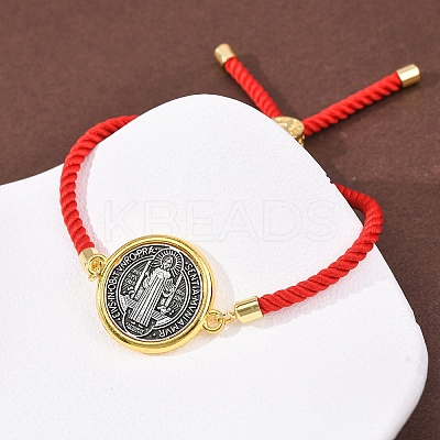 Alloy with Nylon Rope Slider Bracelets BJEW-Z156-02G-01-1