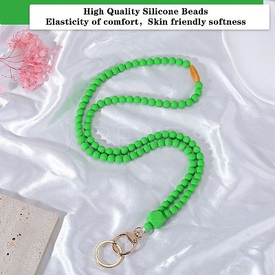 Silicone Beaded ID Card Neck Straps NJEW-SW00025-10-1