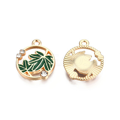 Autumn Theme Alloy Enamel Pendants ENAM-N048-010B-1