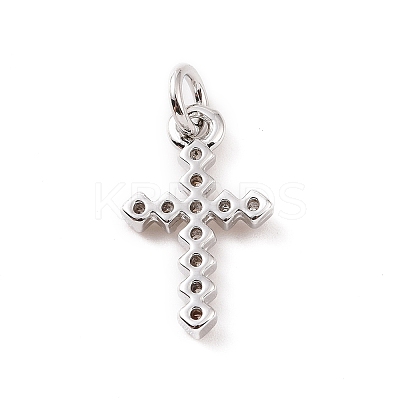 Brass Micro Pave Cubic Zirconia Charms KK-C012-43P-1
