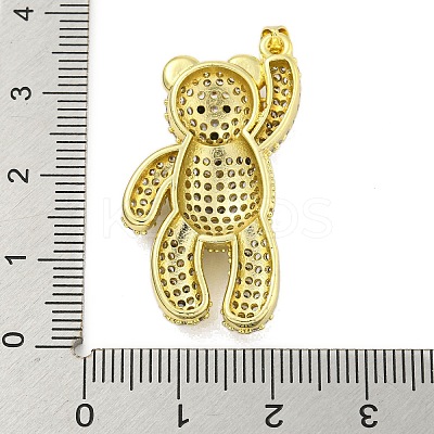 Brass Micro Pave Clear Cubic Zirconia Pendants KK-R159-13G-01-1