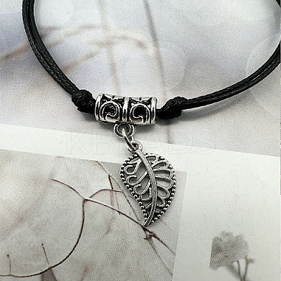 Alloy Hollow Leaf Charms Bracelet TR0366-1