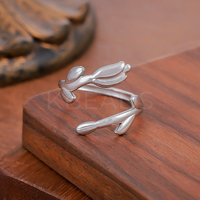 304 Stainless Steel Cuff Open Rings for Women WG59C7A-02-1