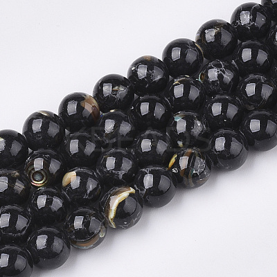 Assembled Synthetic Turquoise and Shell Beads Strands G-S212-8mm-11-1