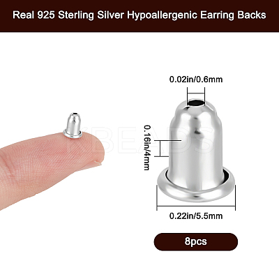 10Pairs 925 Sterling Silver Ear Nuts STER-BBC0007-59-1