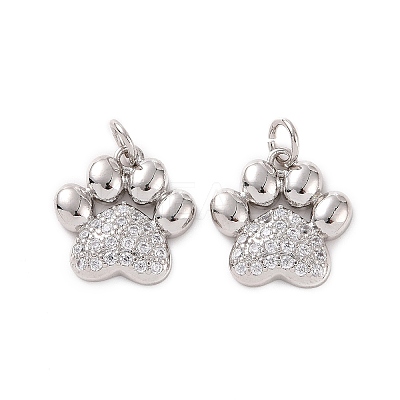 Rack Plating Brass Micro Pave Cubic Zirconia Charms KK-C008-36P-1