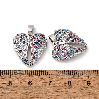 Brass Micro Pave Cubic Zirconia Pendants KK-F903-09P-1