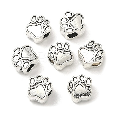 Tibetan Style Zinc Alloy Dog Paw Prints European Beads LS-X-MPDL-R038-008AS-RS-1