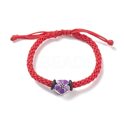 Flower Braided Bead Bracelet BJEW-JB07684-1