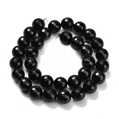 Natural Black Onyx Beads Strands G-C280-B01-12mm-1