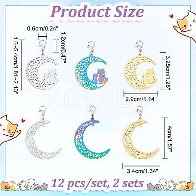 201 Stainless Steel Pendant Stitch Markers HJEW-AB00436-1