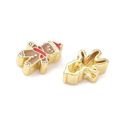 Christmas Brass Enamel Beads KK-I474-G24-1