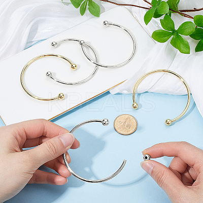 6Pcs 2 Colors Brass Cuff Bangle Making KK-BBC0022-73-1