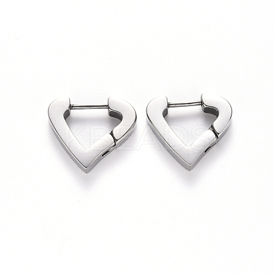 Tarnish Resistant 304 Stainless Steel Huggie Hoop Earrings STAS-S103-20P-1