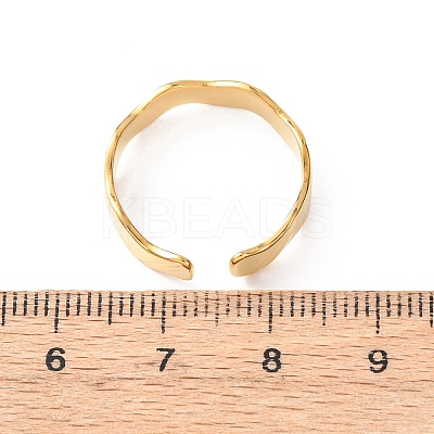 304 Stainless Steel Open Cuff Rings for Women RJEW-K309-16G-1