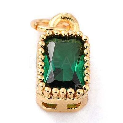Real 18K Gold Plated Brass Inlaid Cubic Zirconia Charms LS-ZIRC-L100-075G-02-1