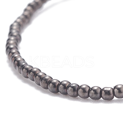 Glass Round Beaded Stretch Bracelet for Women BJEW-JB07911-01-1