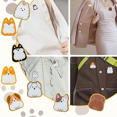 8Pcs 8 Styles Acrylic Brooches FIND-CJ0001-94-1
