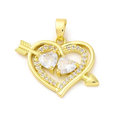 Brass Pendants with Cubic Zirconia KK-D536-08G-1
